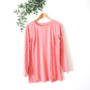 J Jill Fit Marled Tunic Size M Orange Space Dye Raglan Long Sleeve Athleisure